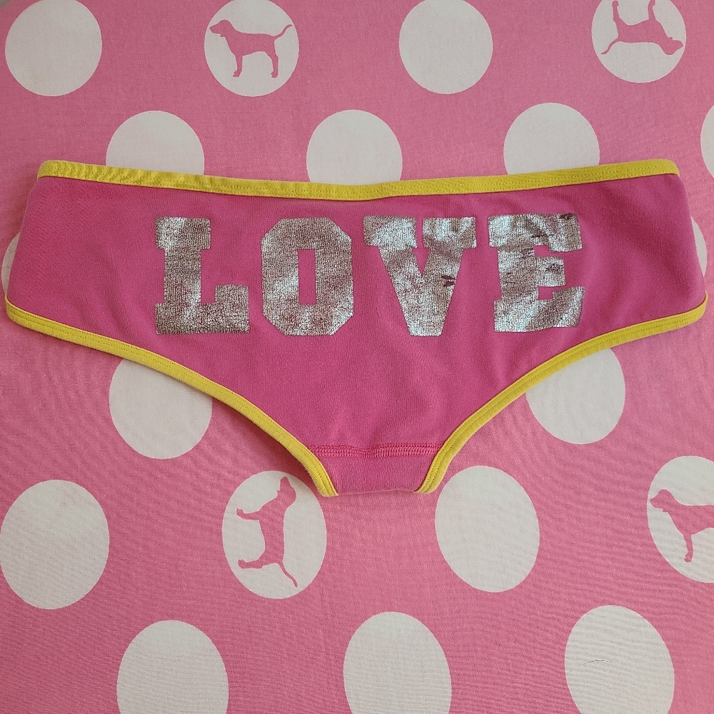 Rare VTG VS PINK Graphic Cotton Extra Low Rise Hipster Panty Size XS